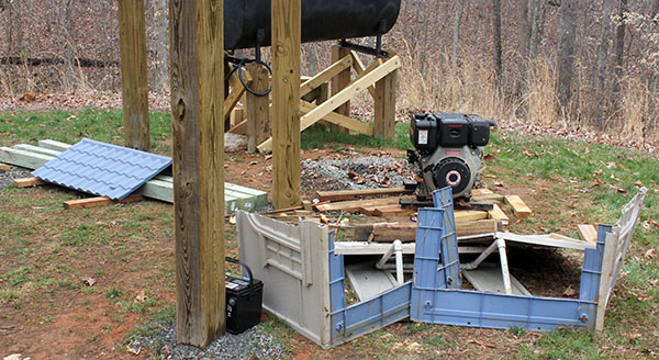 April 9, 2015 – Generator shelter preparation