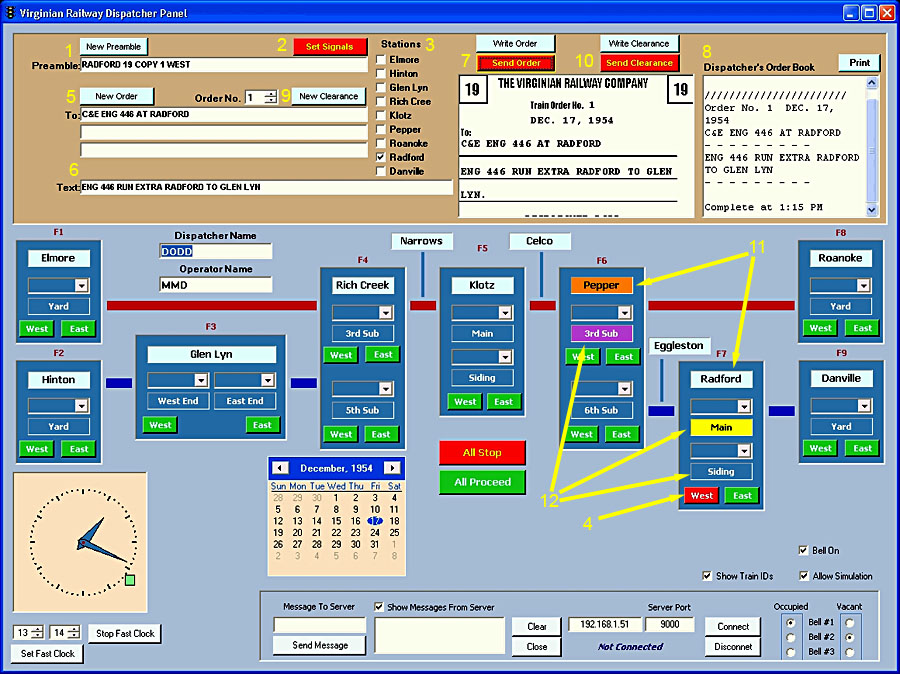 Dispatcher software panel